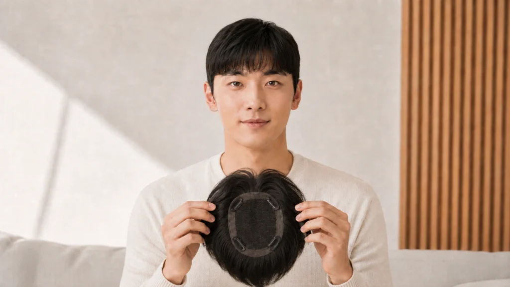 남자 정수리 부분가발 커버범위