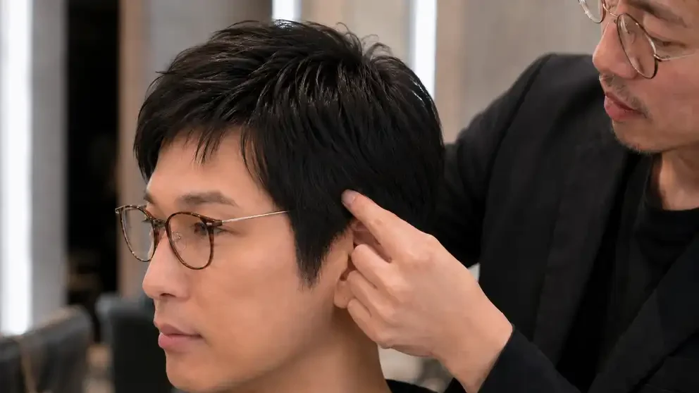 안경 가발 관자놀이 구레나룻